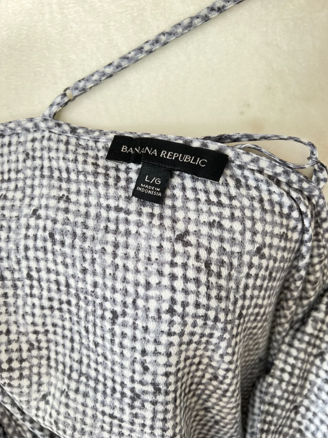 Banana Republic Silky Navy Blue & White Camisole image indicator(8)