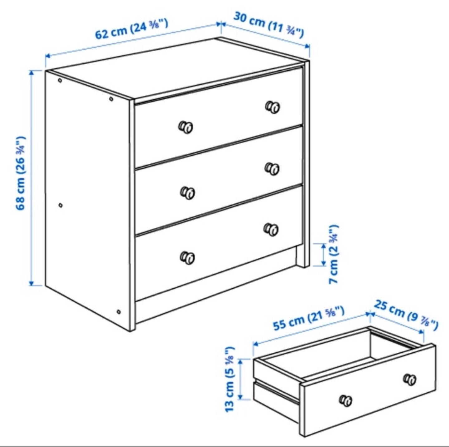 IKEA HEMNES 3-Drawer Chest Pine - photo 4