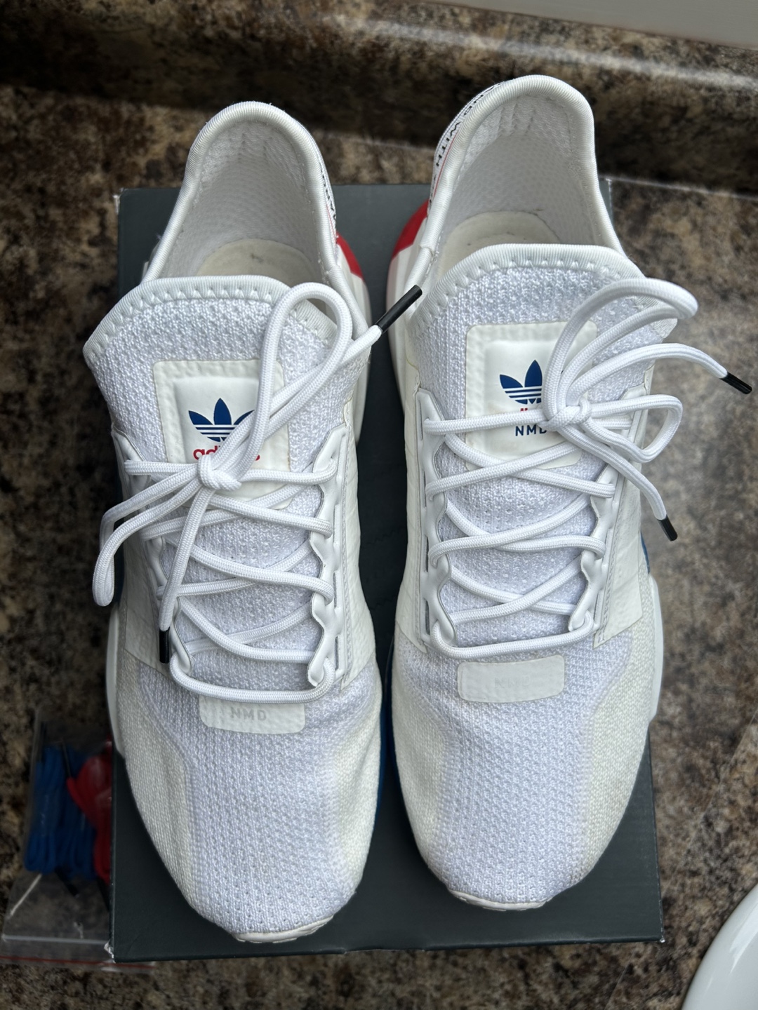 Adidas NMD_R1 White Red Blue Sneakers - photo 2