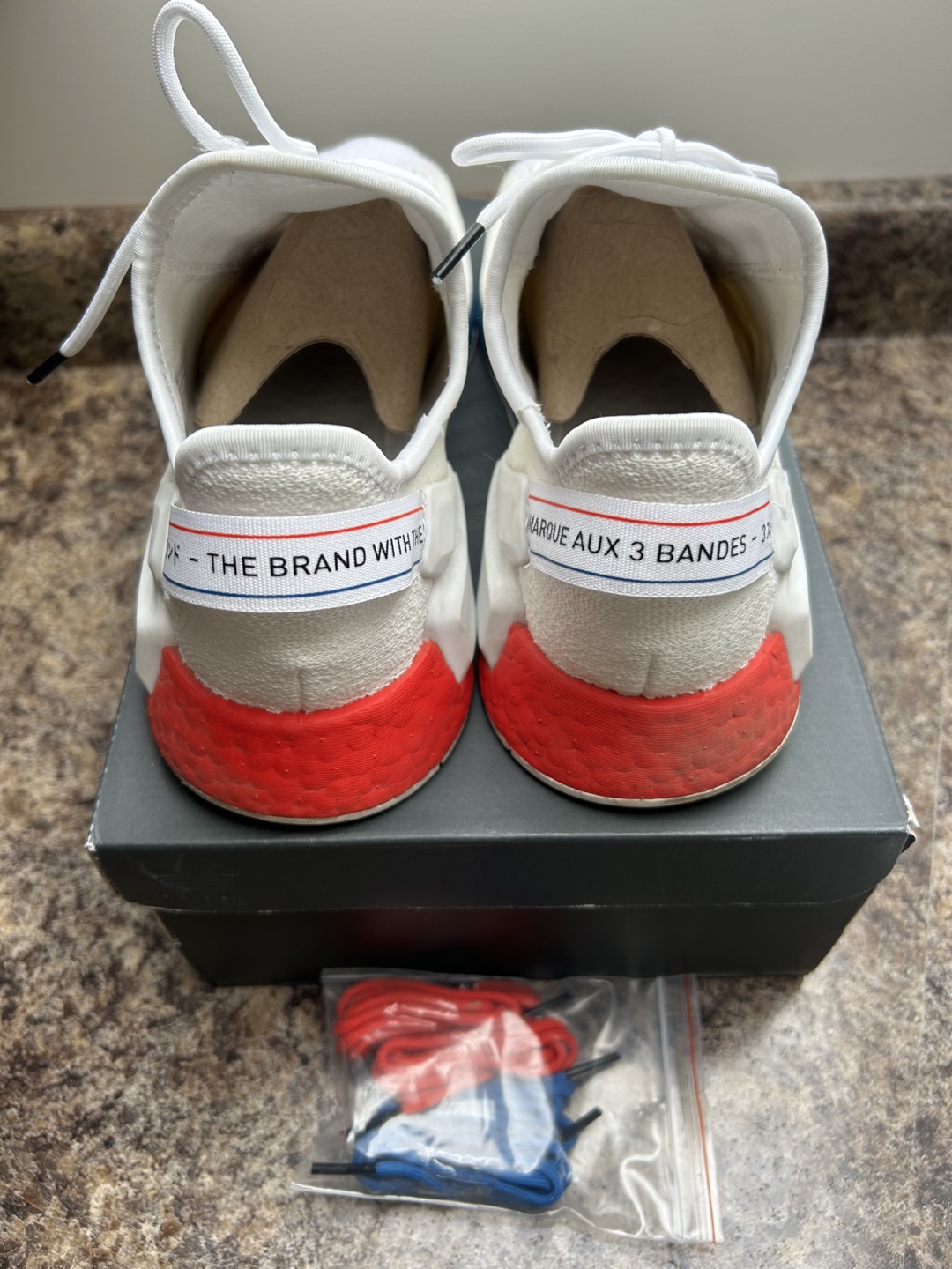 Adidas NMD_R1 White Red Blue Sneakers - photo 3