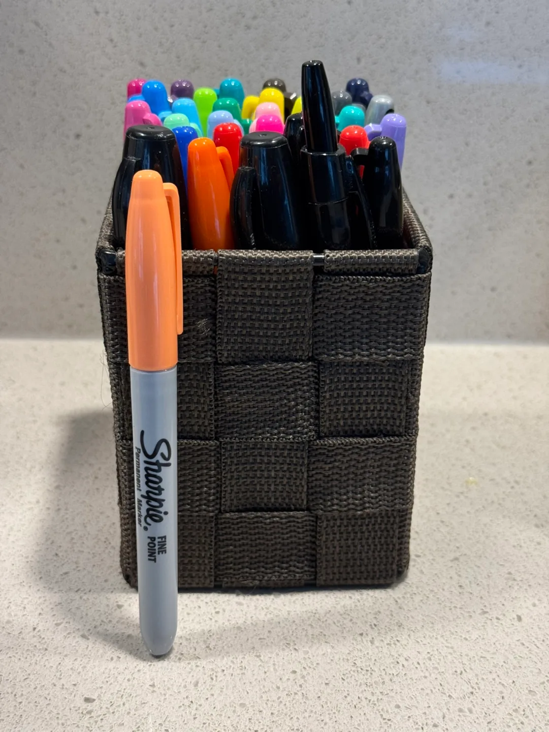 Set of 6 Brown Woven Storage Baskets image indicator(6)