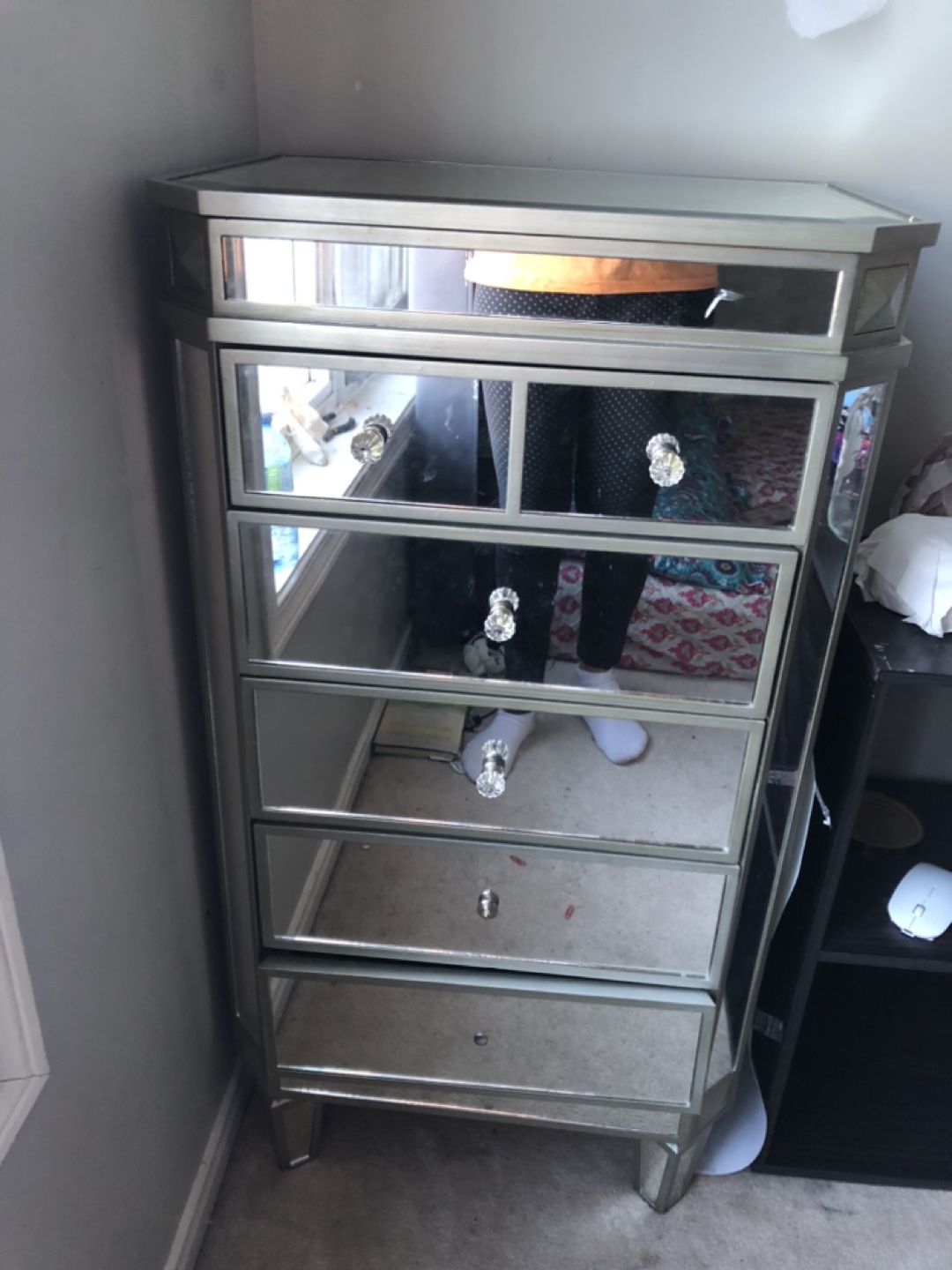 Mirrored Jewellery Armoire with Drawers
