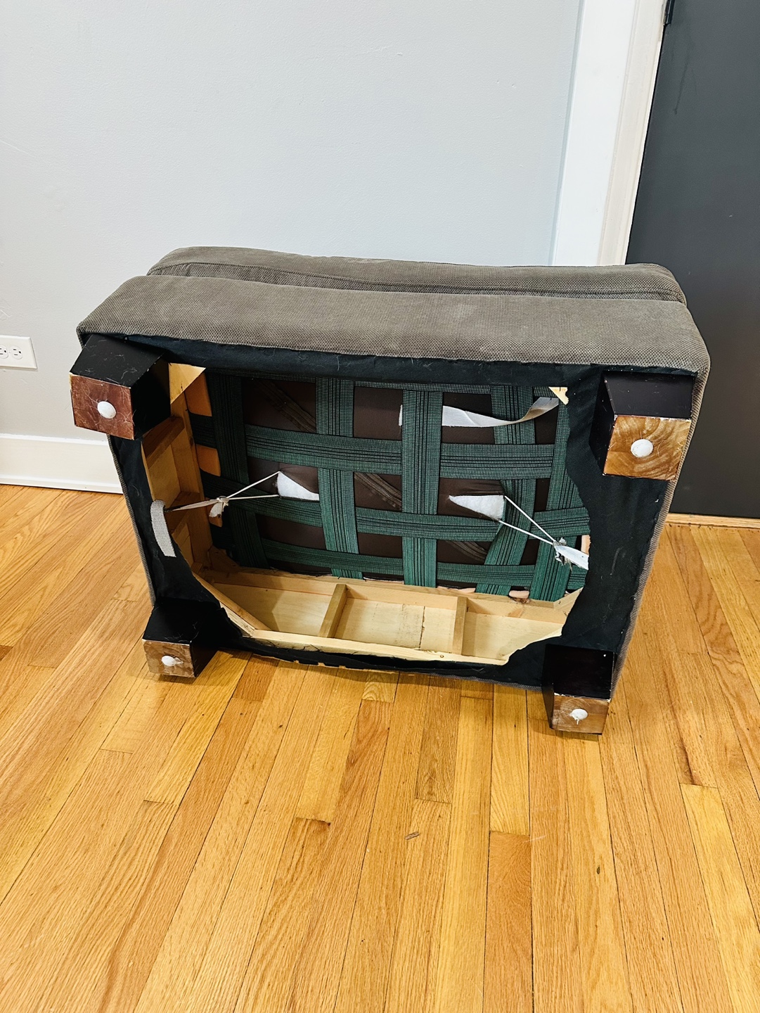 Gray Upholstered Ottoman - photo 5