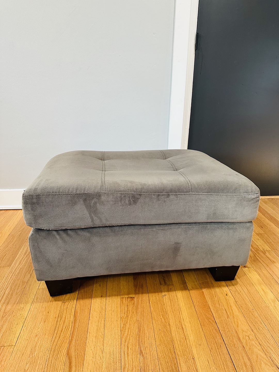 Gray Upholstered Ottoman - photo 4