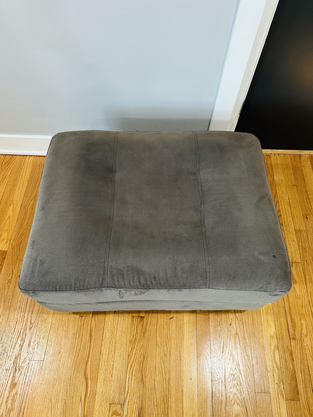 Gray Upholstered Ottoman - photo 3