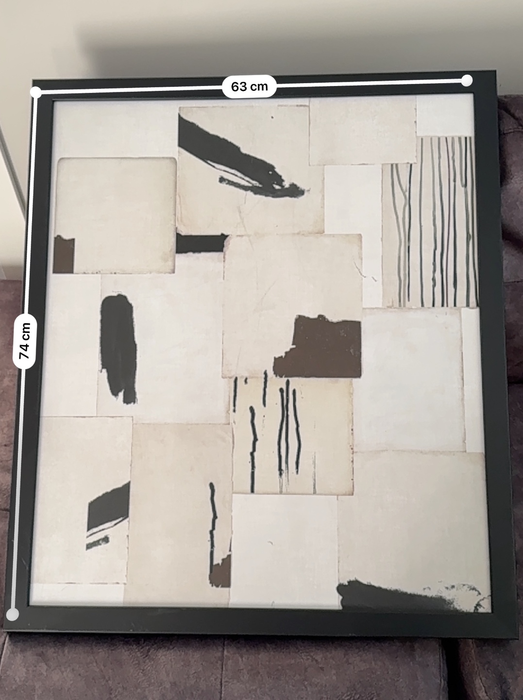 Large Abstract Wall Art - Black and White Collage