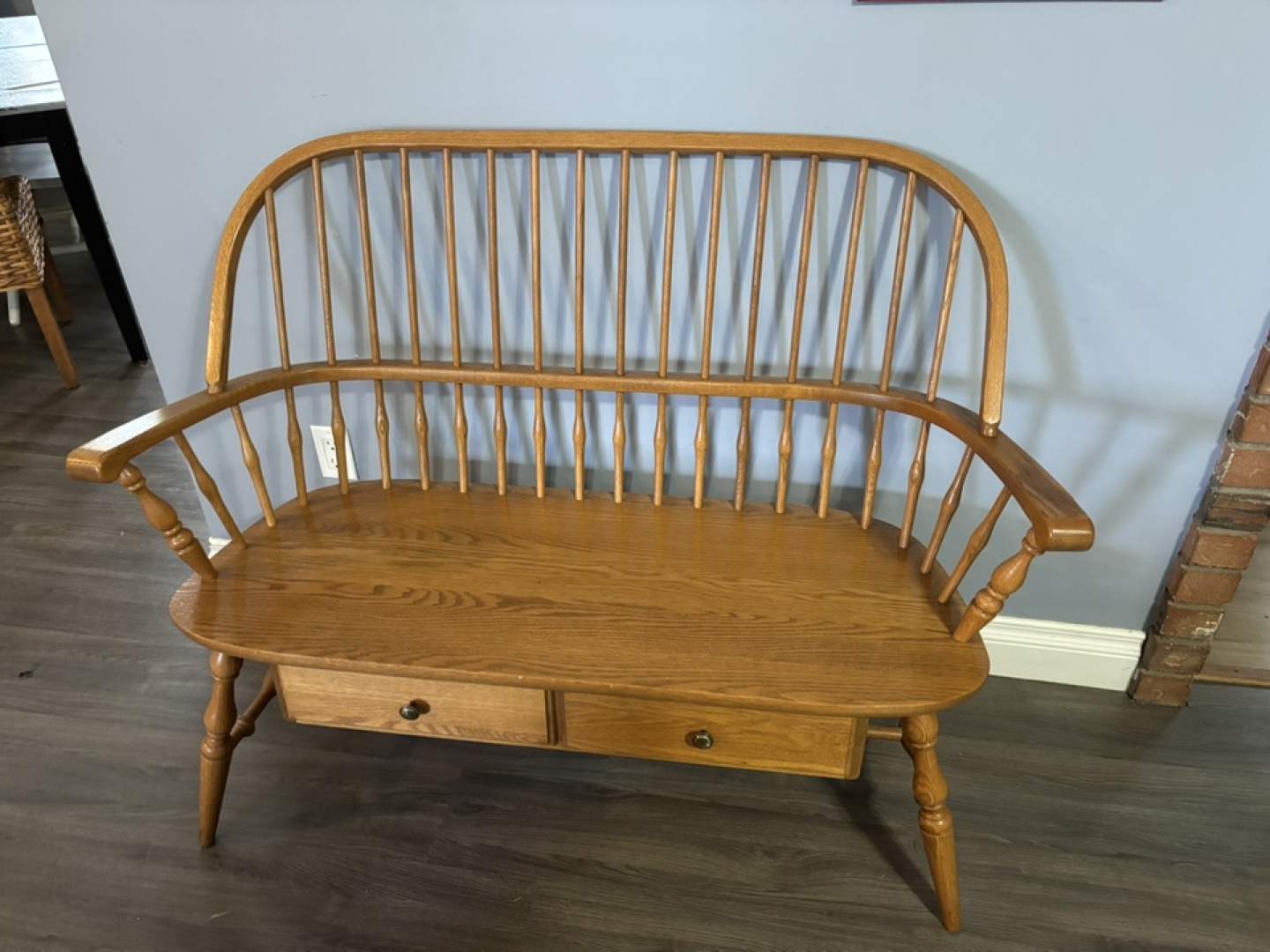 Solid Wood Bench with Storage