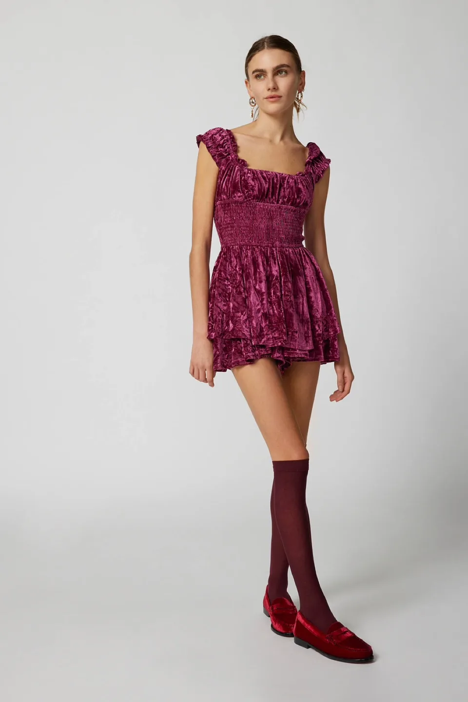 NWT Urban Outfitters Rosie Velvet Mini Dress image indicator(2)