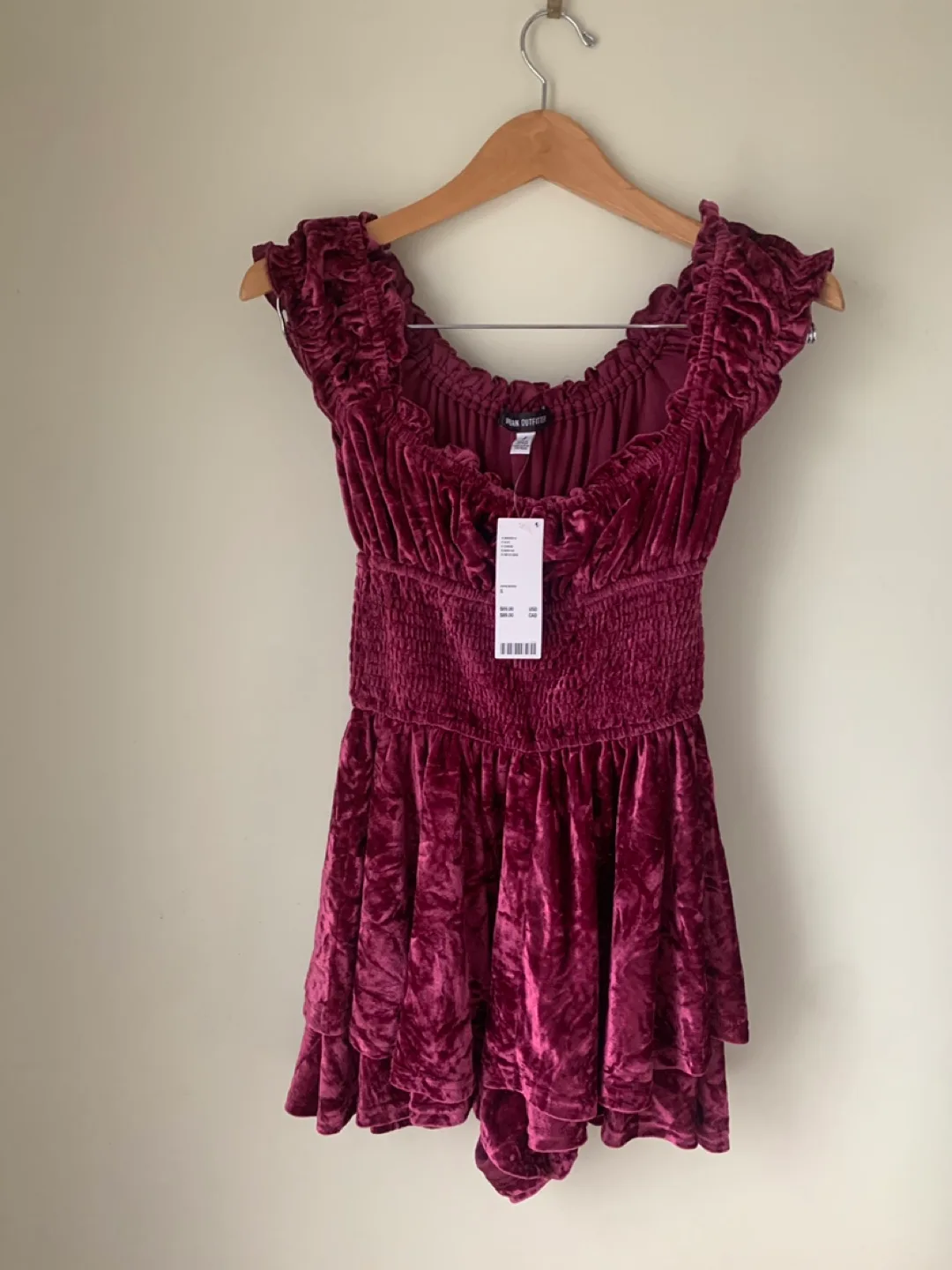 NWT Urban Outfitters Rosie Velvet Mini Dress image indicator(5)