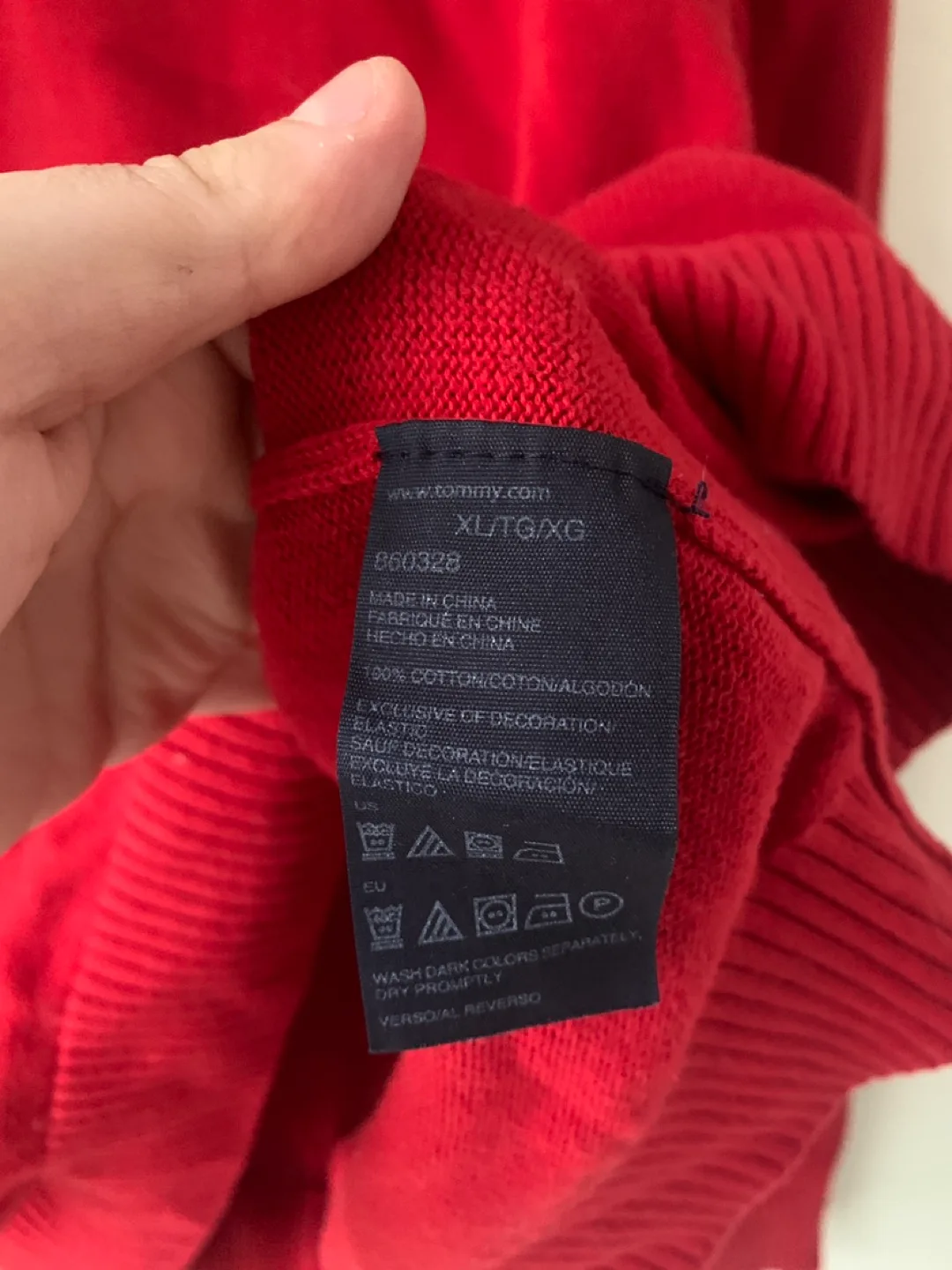 Tommy Hilfiger Men's Red V-Neck Sweater - Size XL image indicator(3)