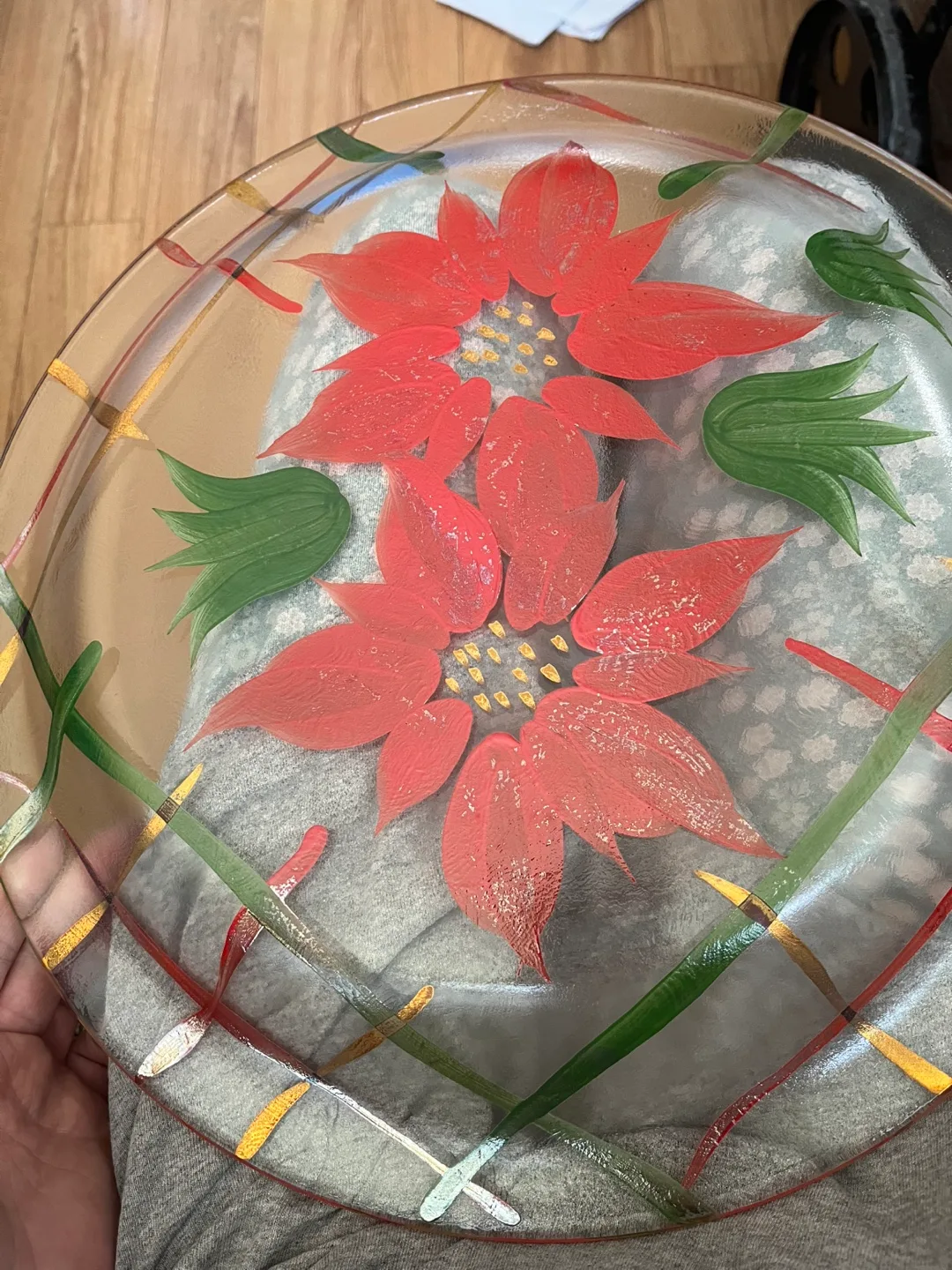Firenze Glass Hand-Painted Christmas Platter image indicator(3)