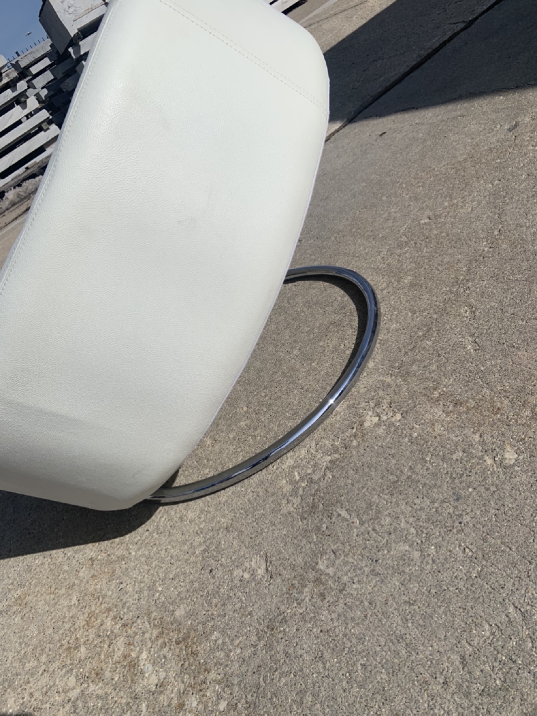 Unique Swivel Chair, White Leatherette - photo 4