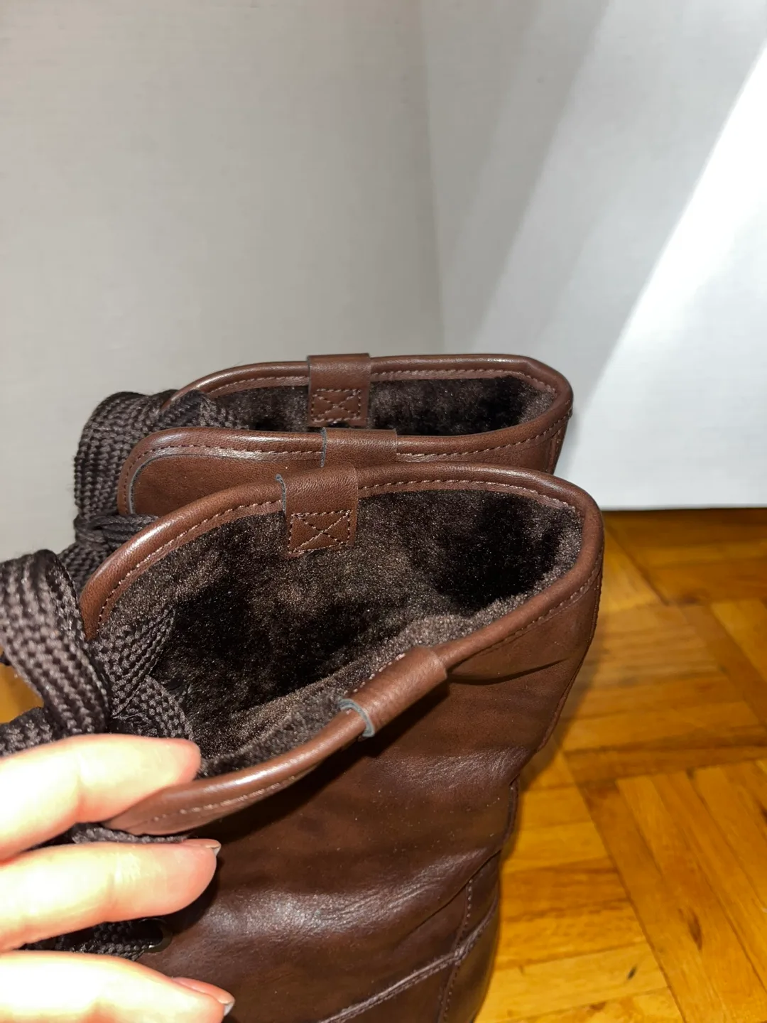 Women’s Brown Faux Leather Lace-Up Boots - Size 11 image indicator(6)