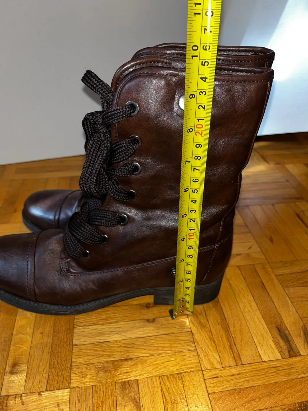 Women’s Brown Faux Leather Lace-Up Boots - Size 11 image indicator(5)