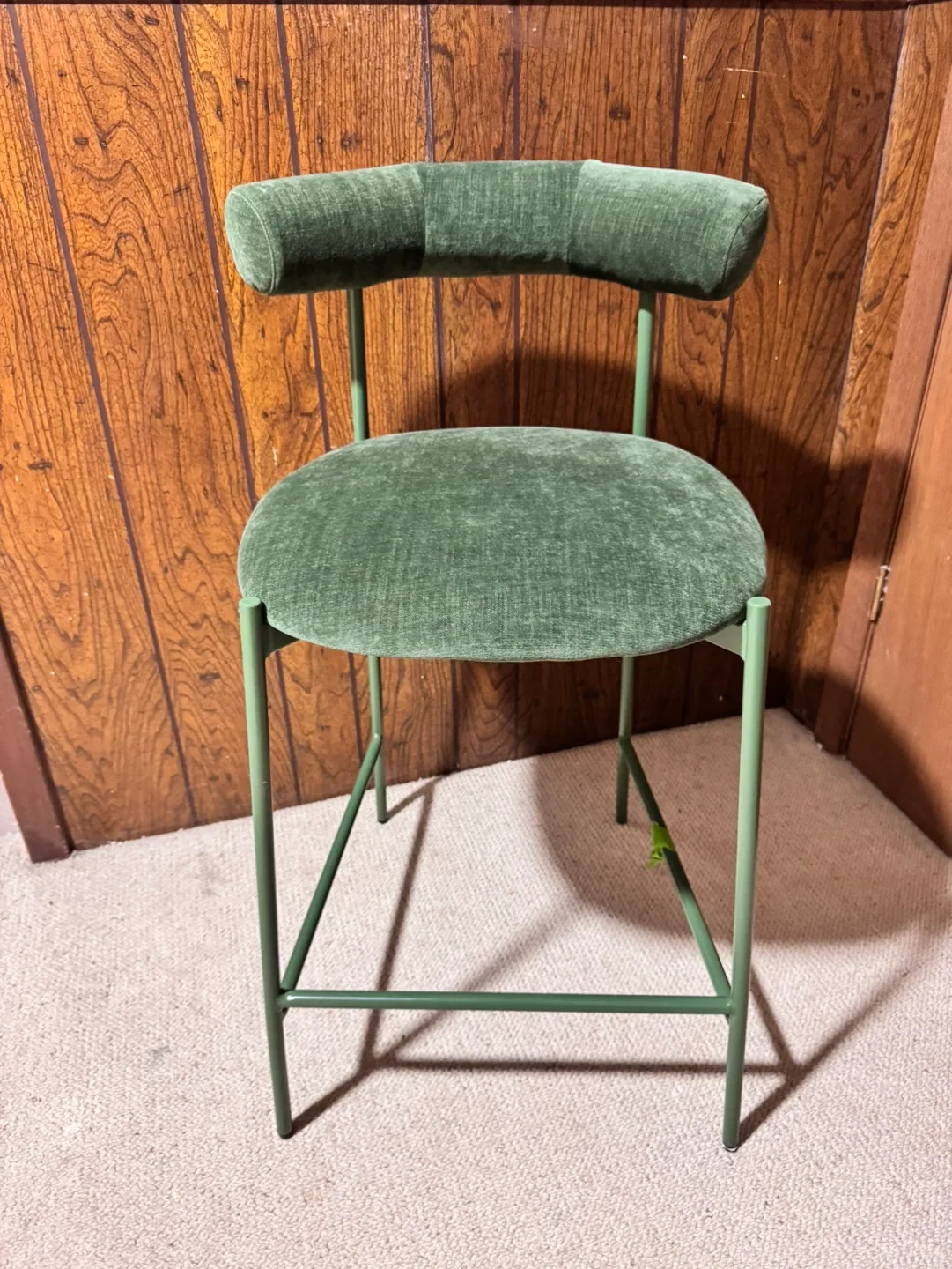 Mid-Century Modern Green Velvet Bar Stool image indicator(2)