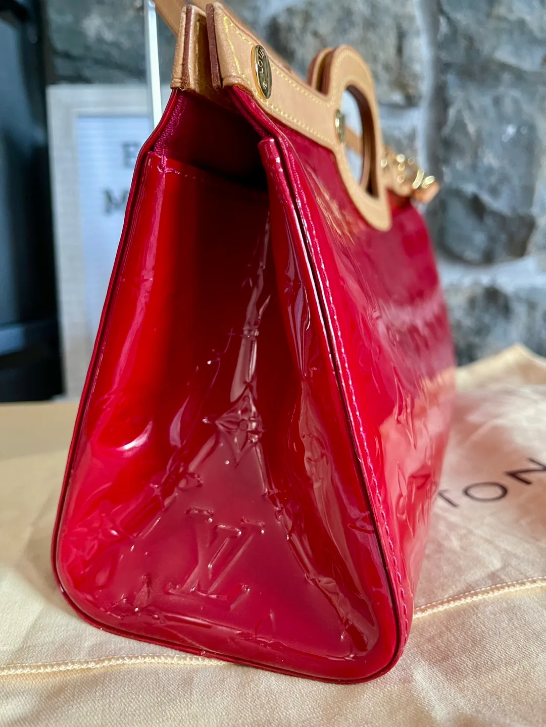 Authentic Louis Vuitton Monogram Roxbury Vernis Red  Handbag image indicator(3)