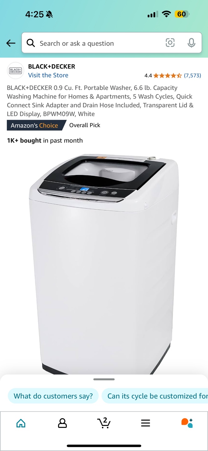 BLACK+DECKER 0.9 Cu. Ft. Portable Washer - photo 2