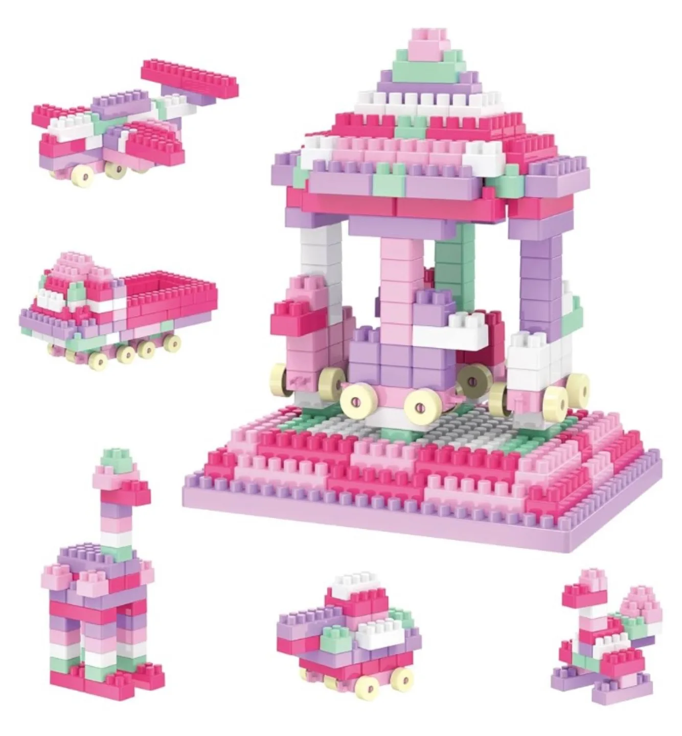 250 Piece Building Blocks Set - Pastel Colors image indicator(8)