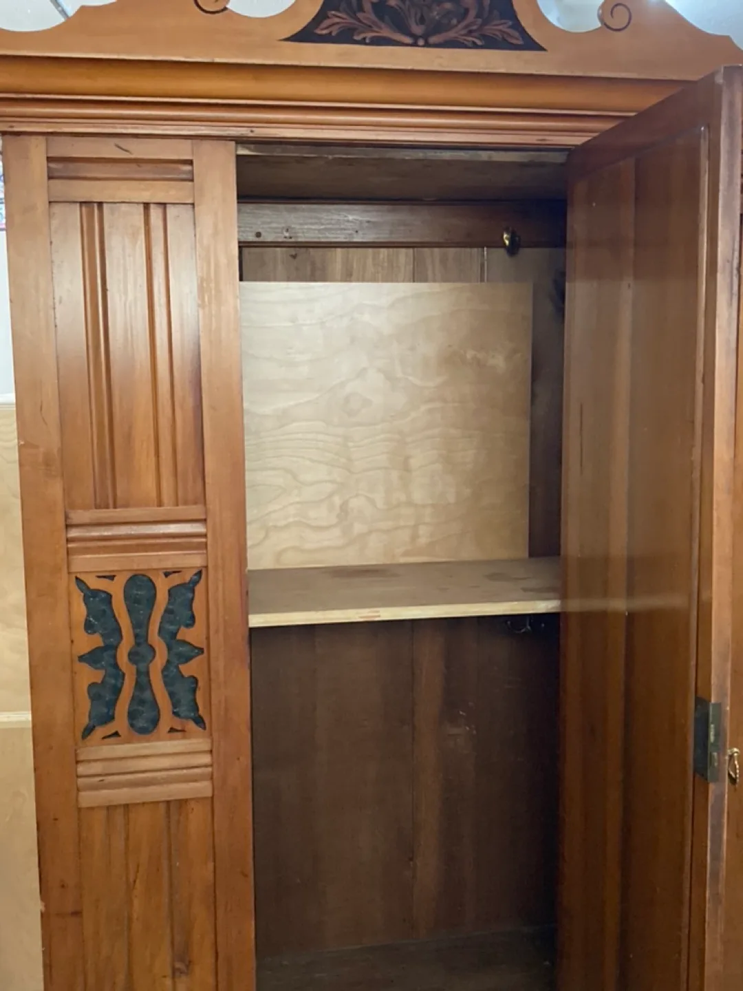 Antique Wooden Armoire with Mirror image indicator(3)