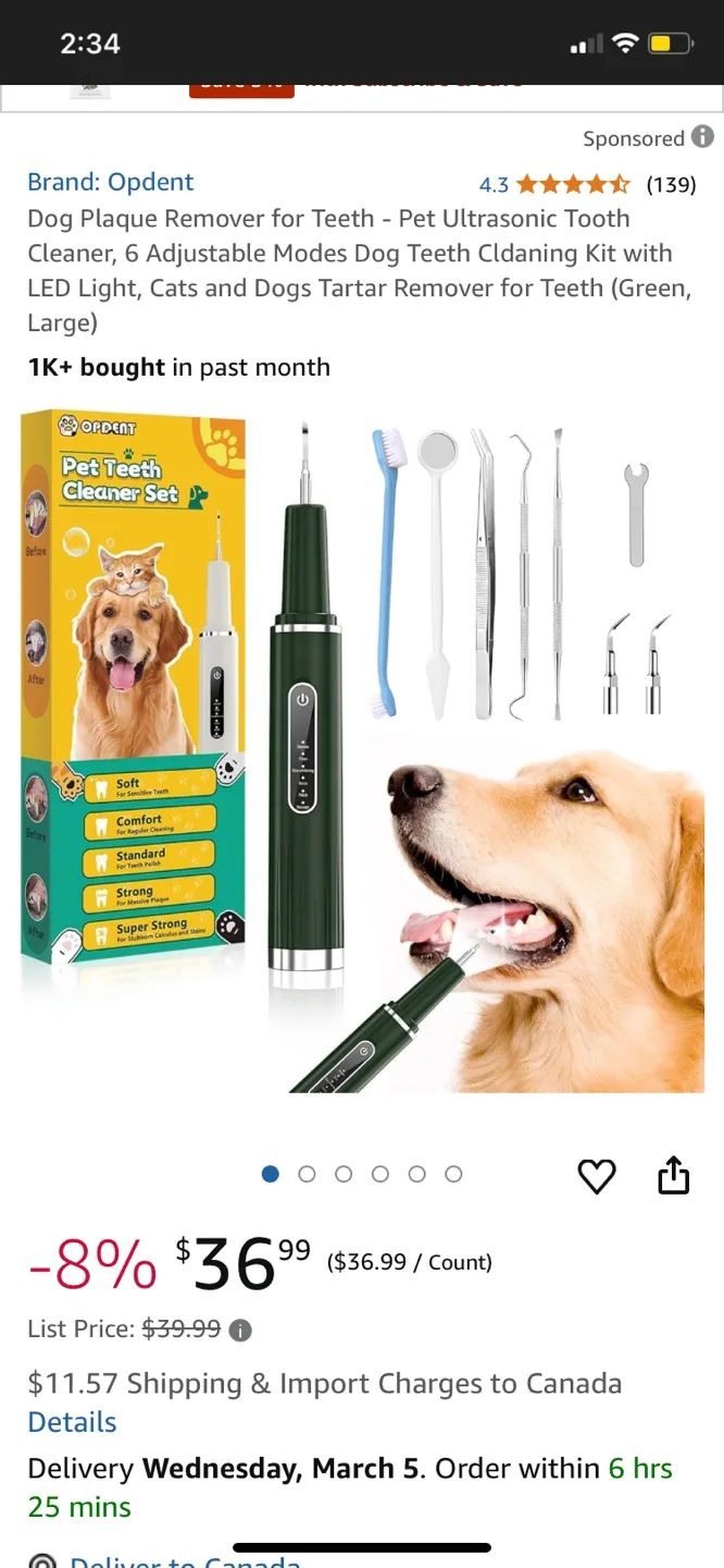 Opdent Pet Teeth Cleaner Set - Ultrasonic Dog Tooth Cleaner image indicator(3)
