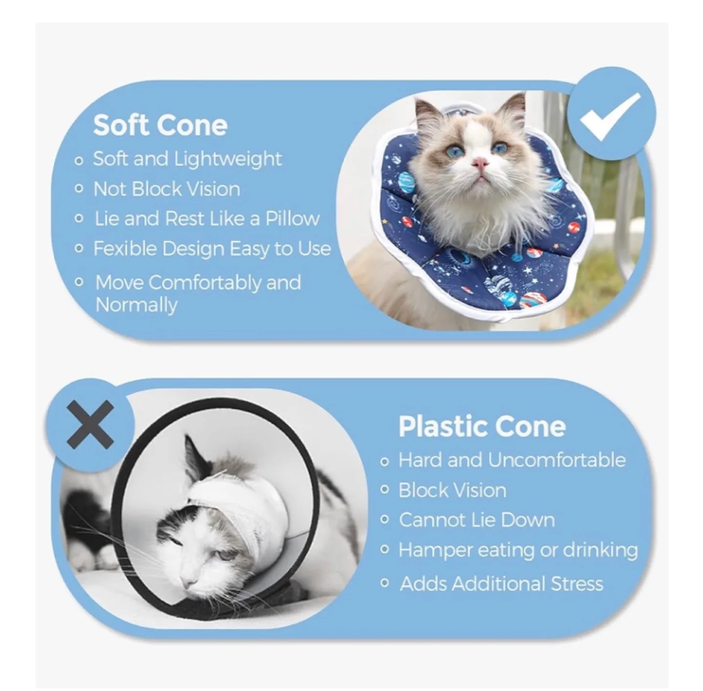 Soft Cat Recovery Collar - 4 Sizes Available image indicator(4)