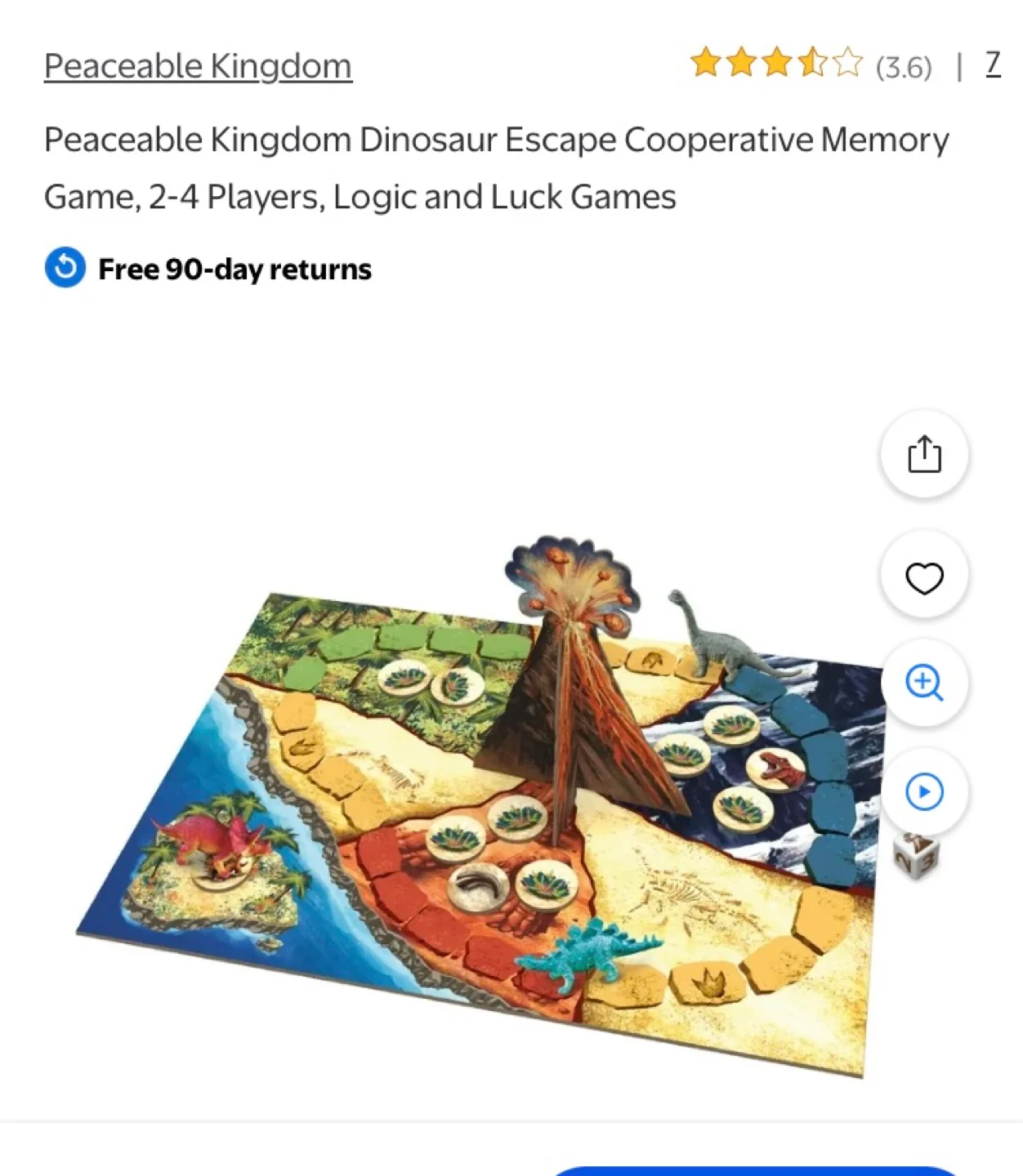 Peaceable Kingdom Dinosaur Escape Cooperative Game image indicator(4)