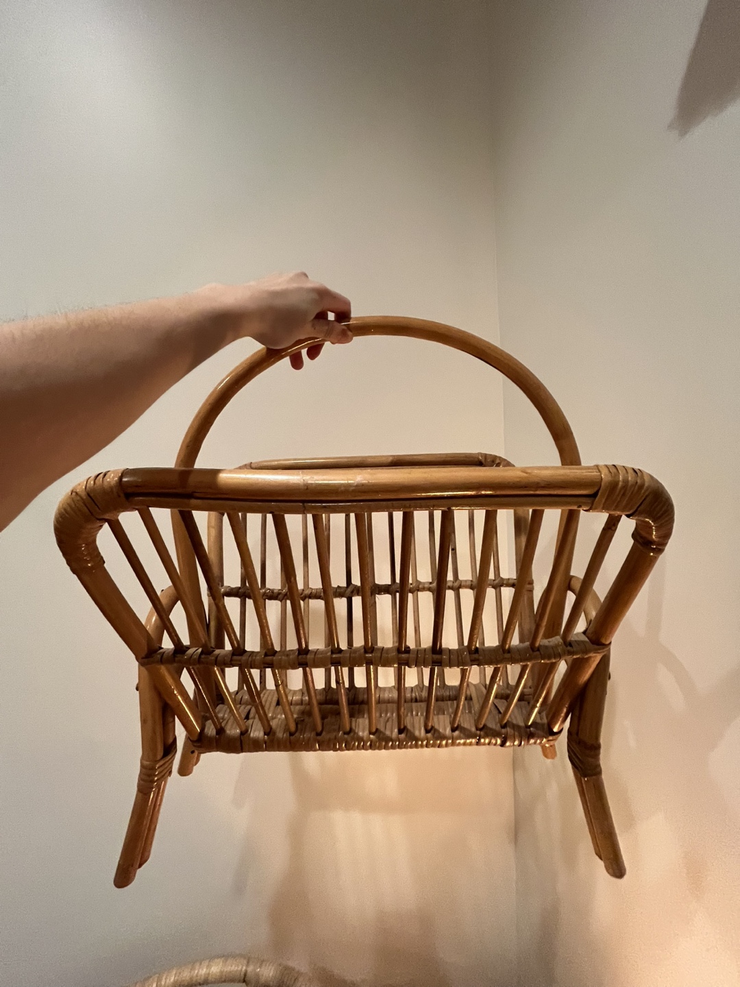 Vintage Rattan Magazine Holder