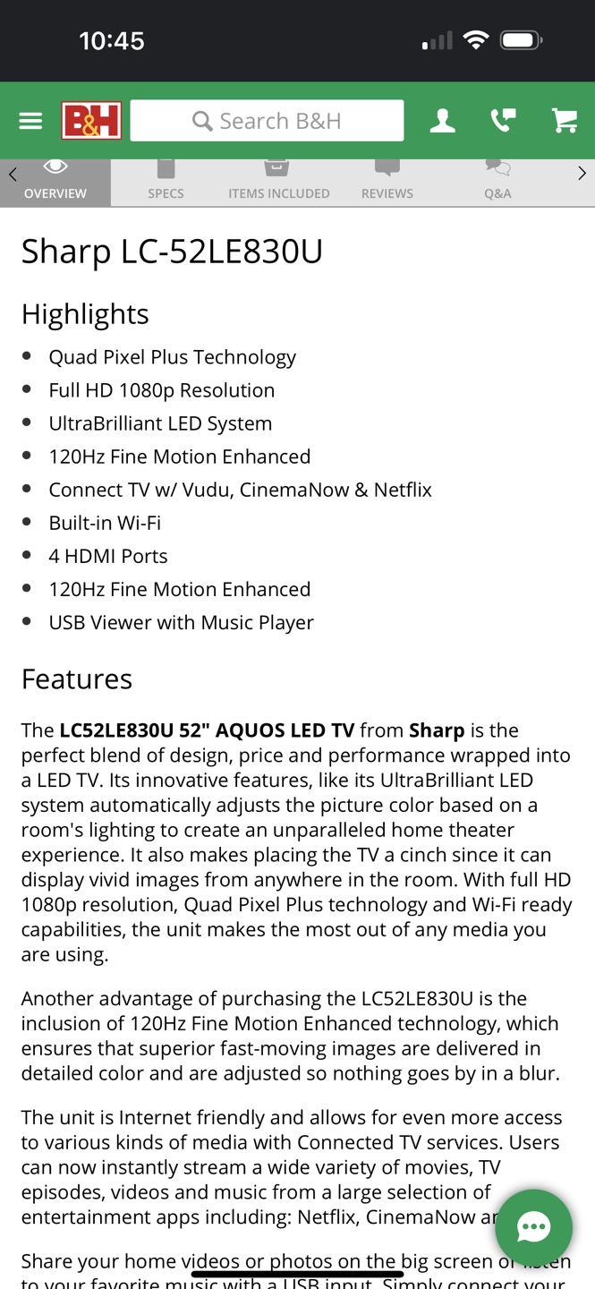 Sharp LC-52LE830U 52" Aquos LED TV - photo 4