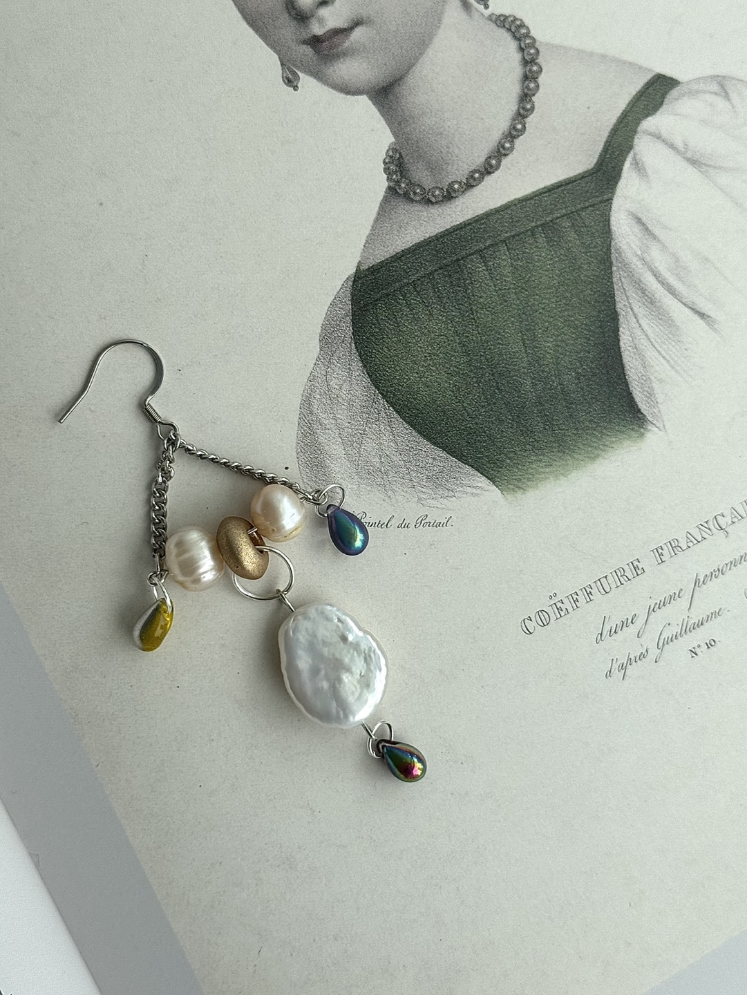 Unique real Pearls asymmetric Earrings - photo 3