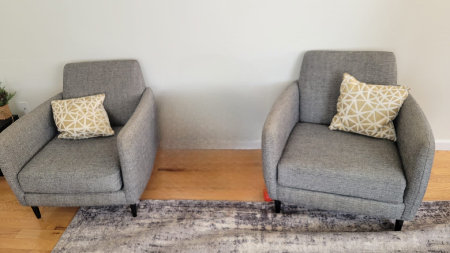 Pair of Gray Accent Chairs