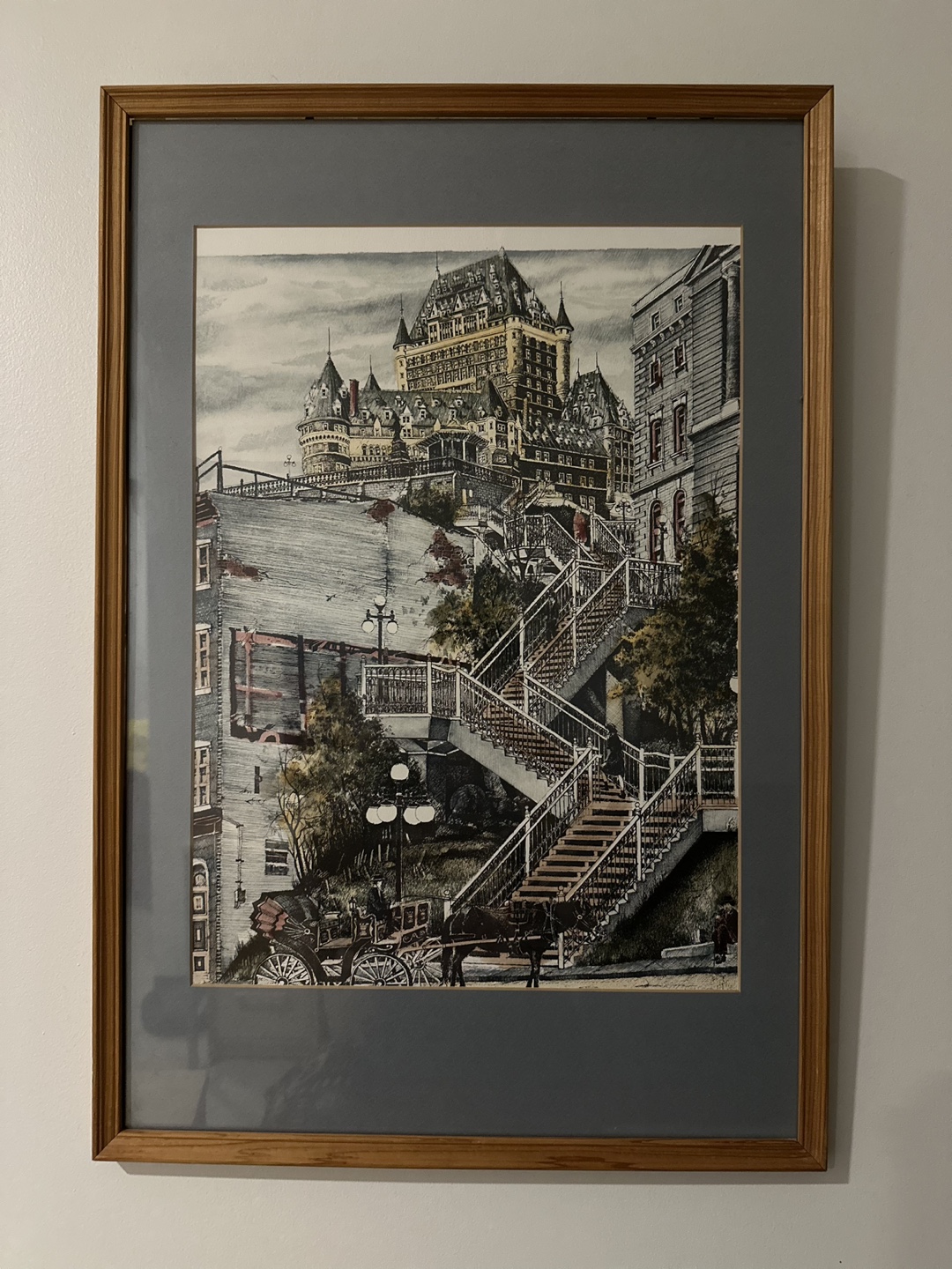Framed Quebec City Painting - photo 3