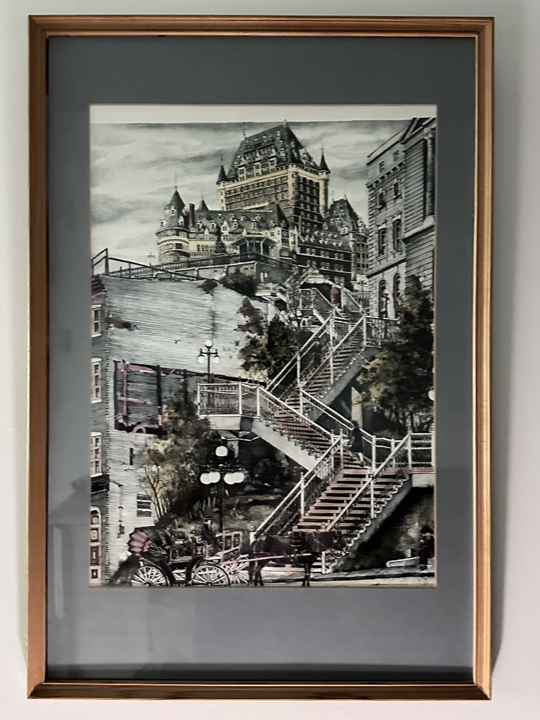 Framed Quebec City Painting - photo 4