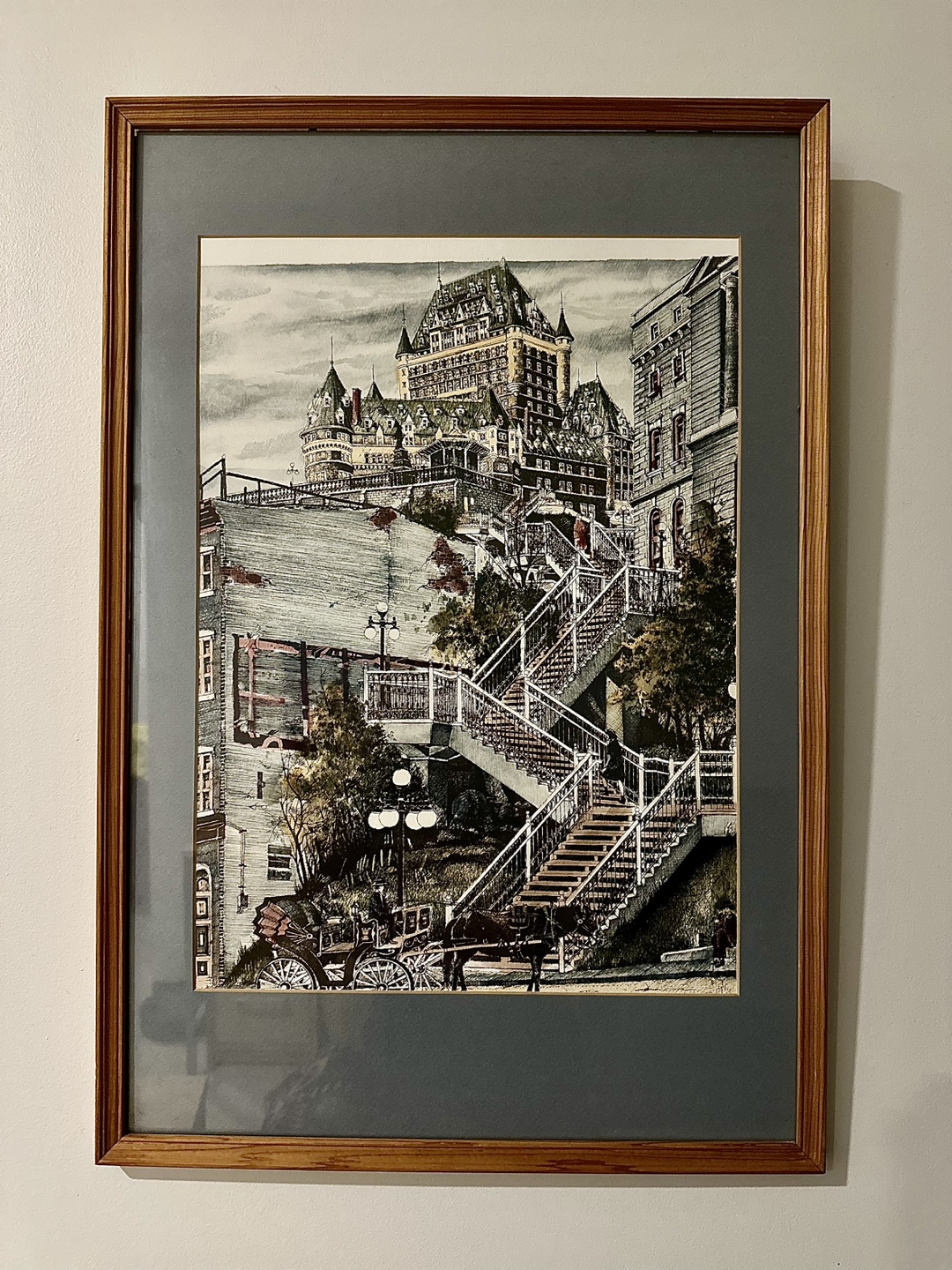 Framed Quebec City Painting - photo 2