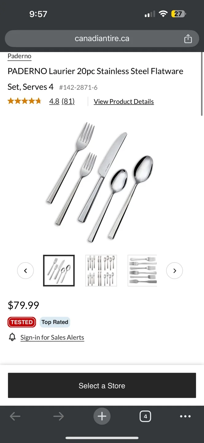 Paderno Laurier 20-Piece Stainless Steel Flatware Set image indicator(2)