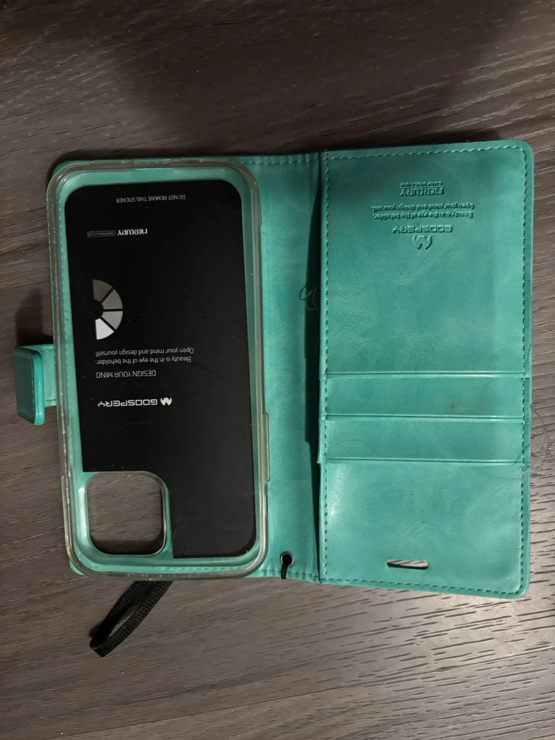 Mint Green Leather Phone Wallet Case image indicator(2)