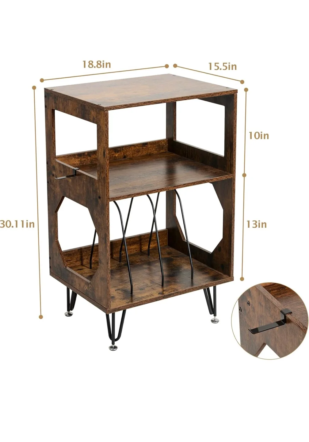 Mid-Century Modern Vinyl Record Storage Stand image indicator(4)