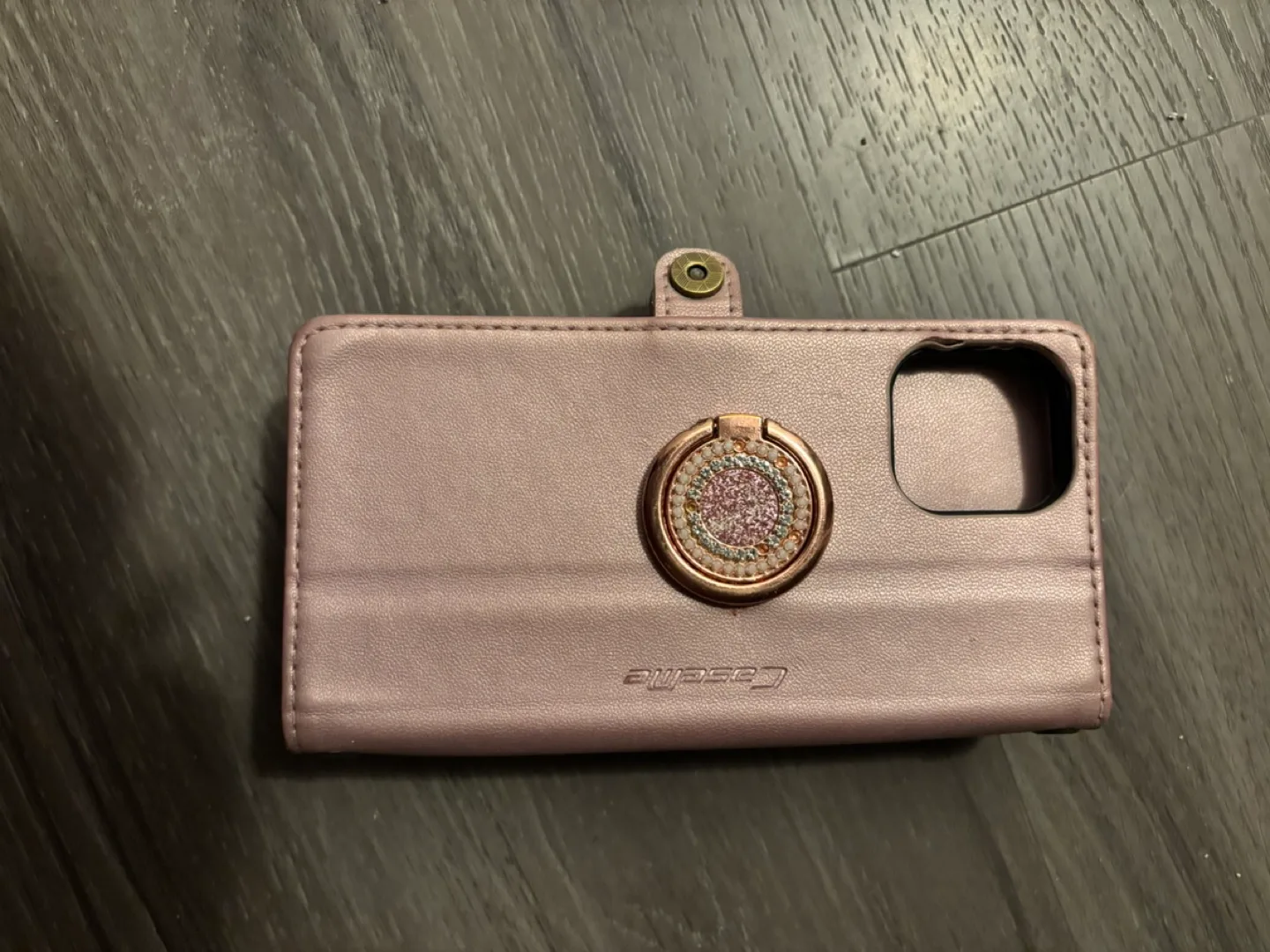 CaseMe mauve iPhone wallet case with strap image indicator(3)