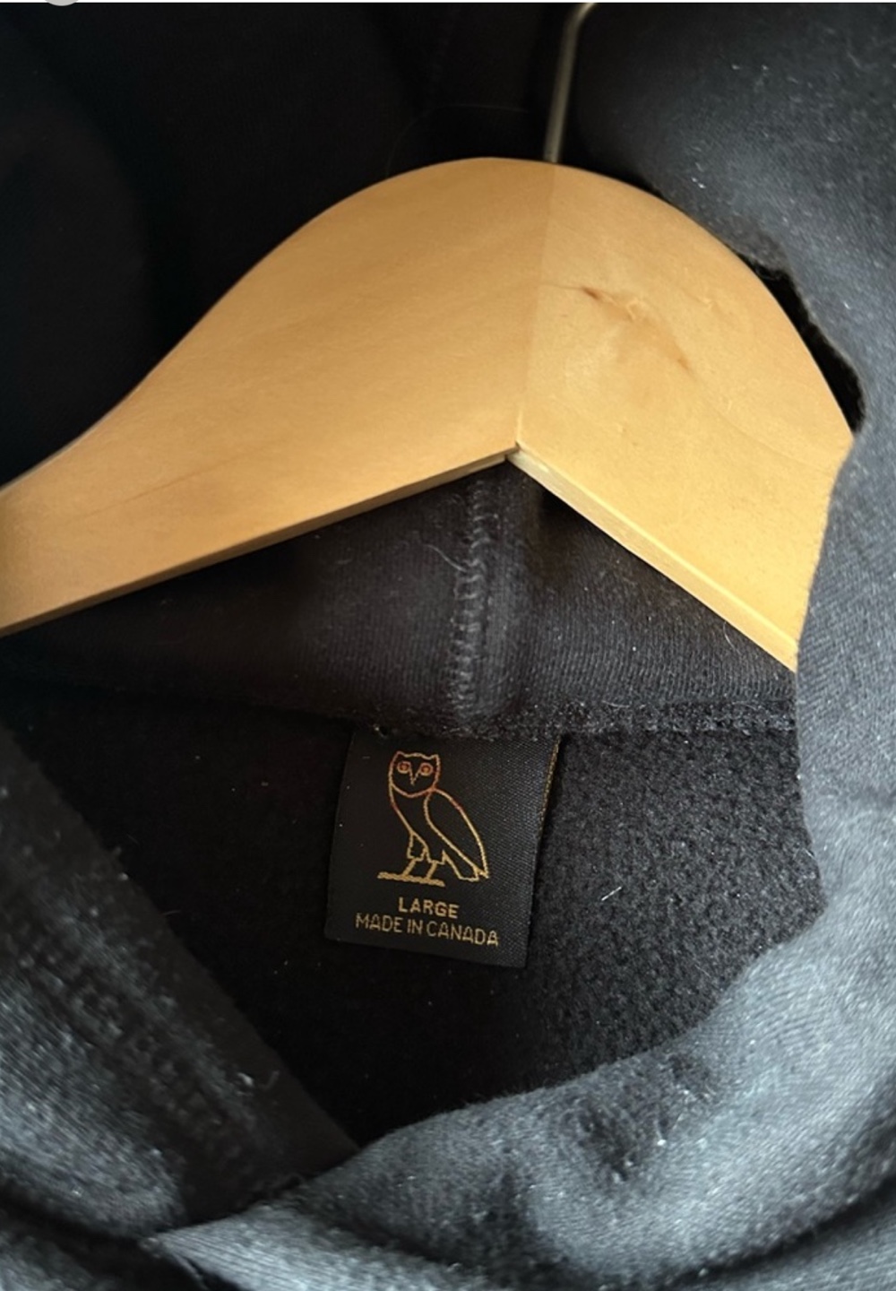 OVO Owl Hoodie - Black - Size Large - photo 4