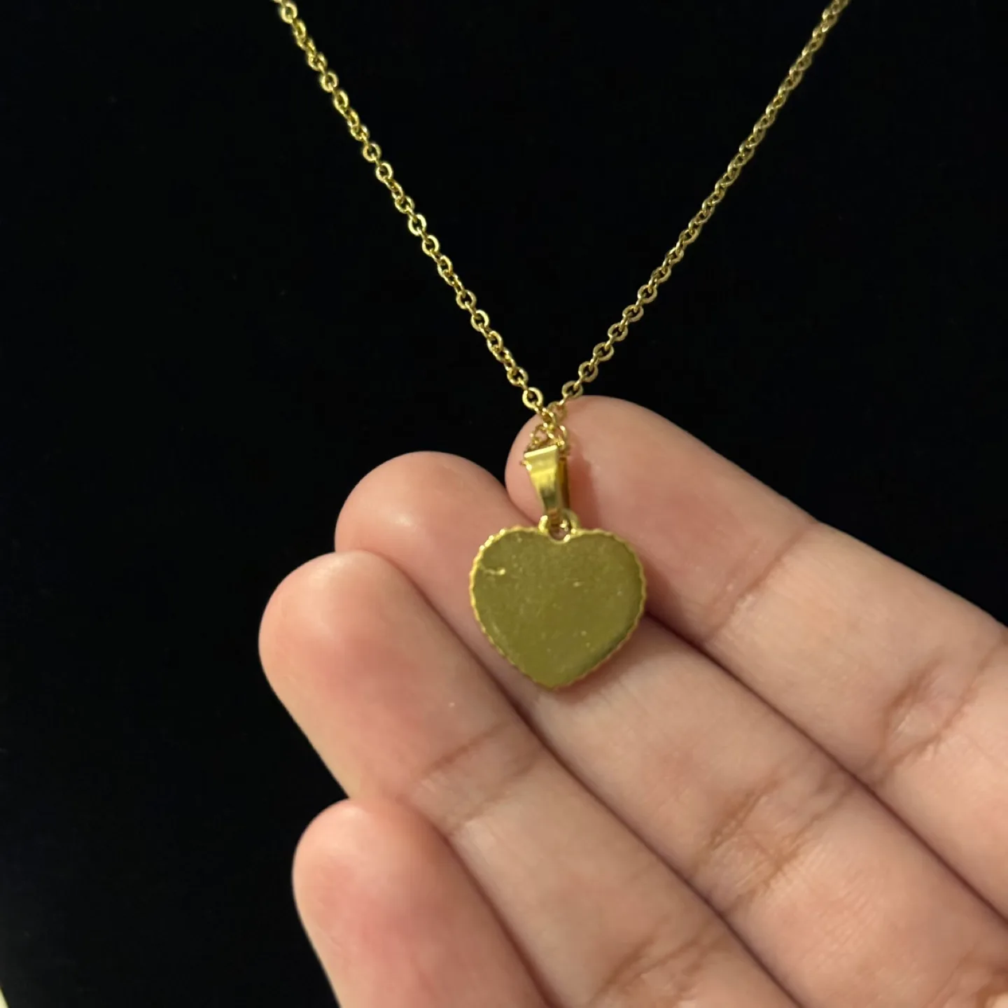 NEW 🧡 Gold Plated Plaid Heart Pendant Necklace image indicator(3)