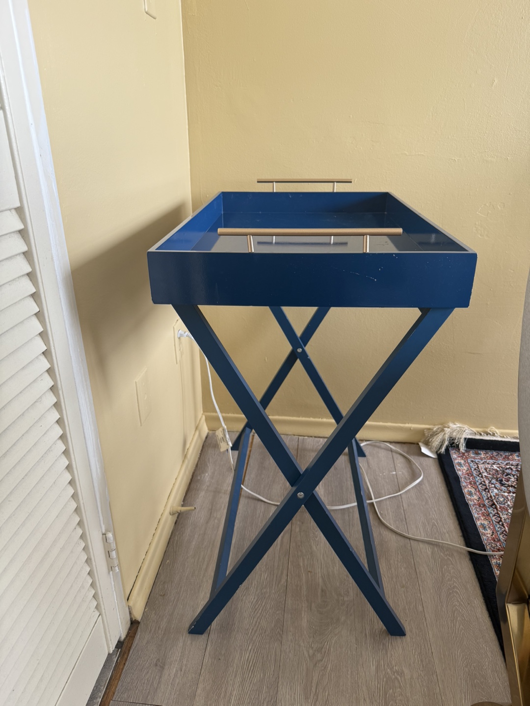 Blue Serving Tray Table