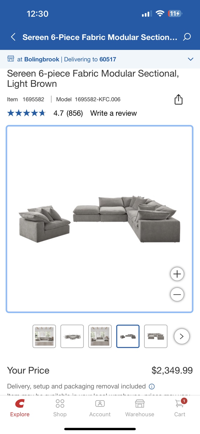 Serena 6-Piece Modular Sectional, Light Brown - photo 5