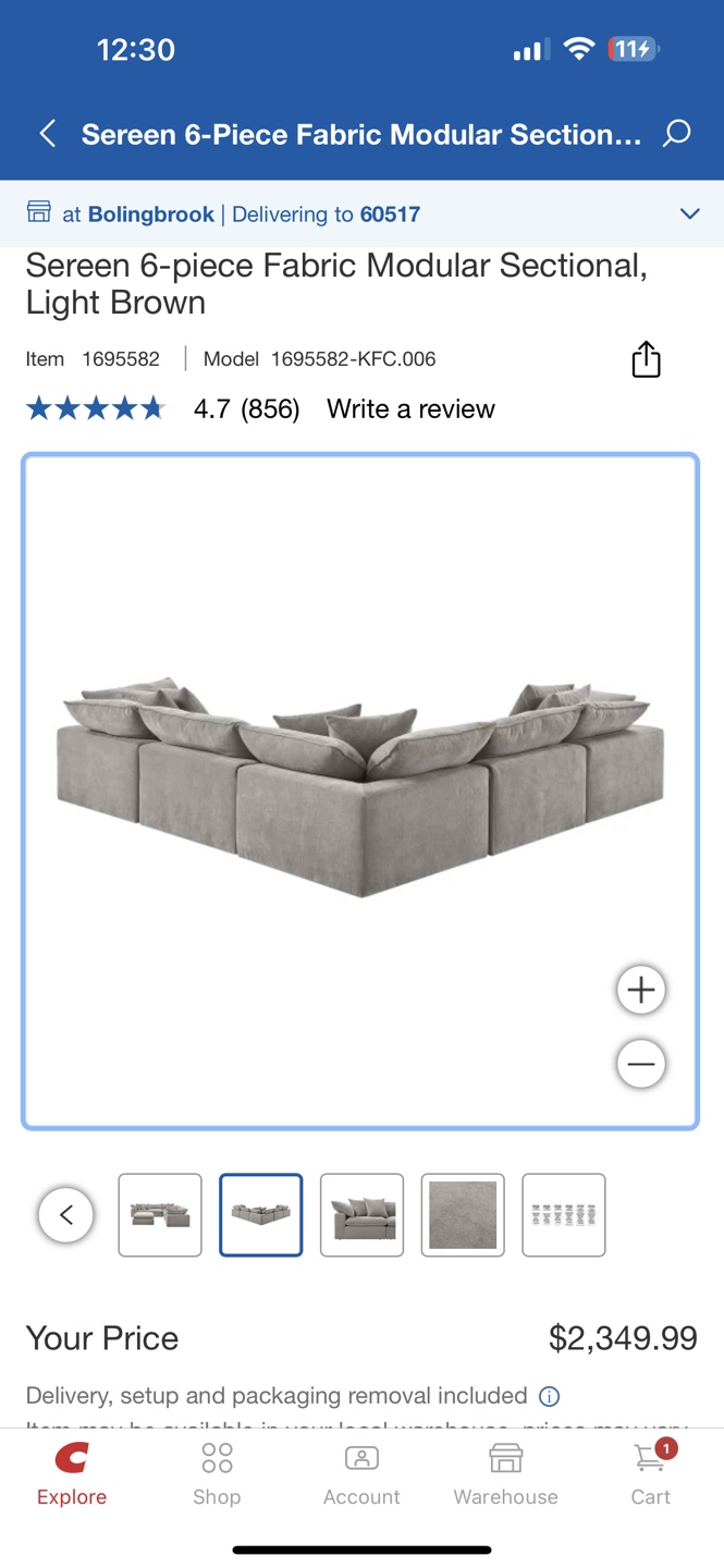 Serena 6-Piece Modular Sectional, Light Brown - photo 3