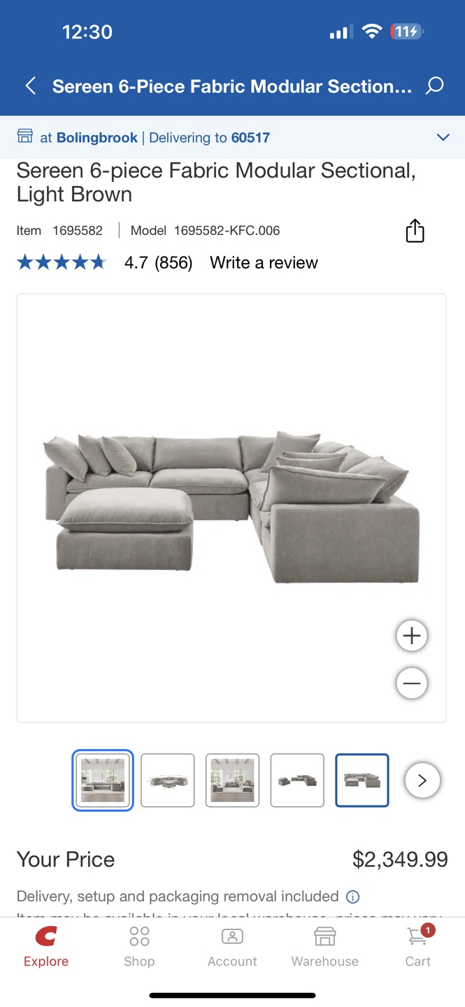 Serena 6-Piece Modular Sectional, Light Brown - photo 4