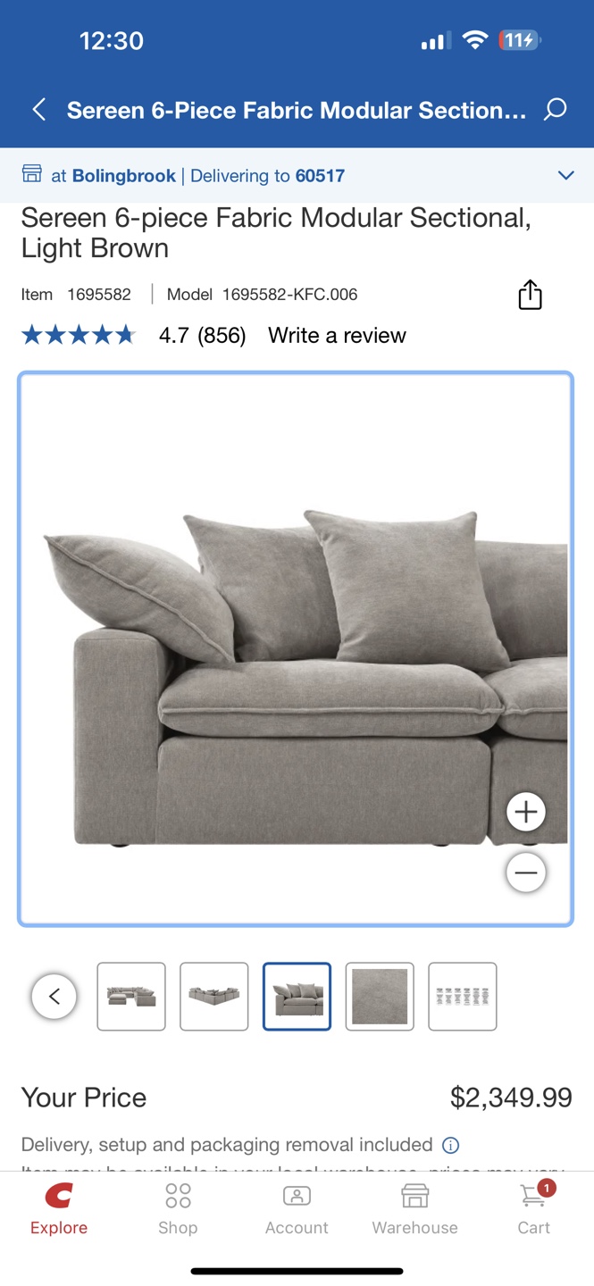 Serena 6-Piece Modular Sectional, Light Brown - photo 2