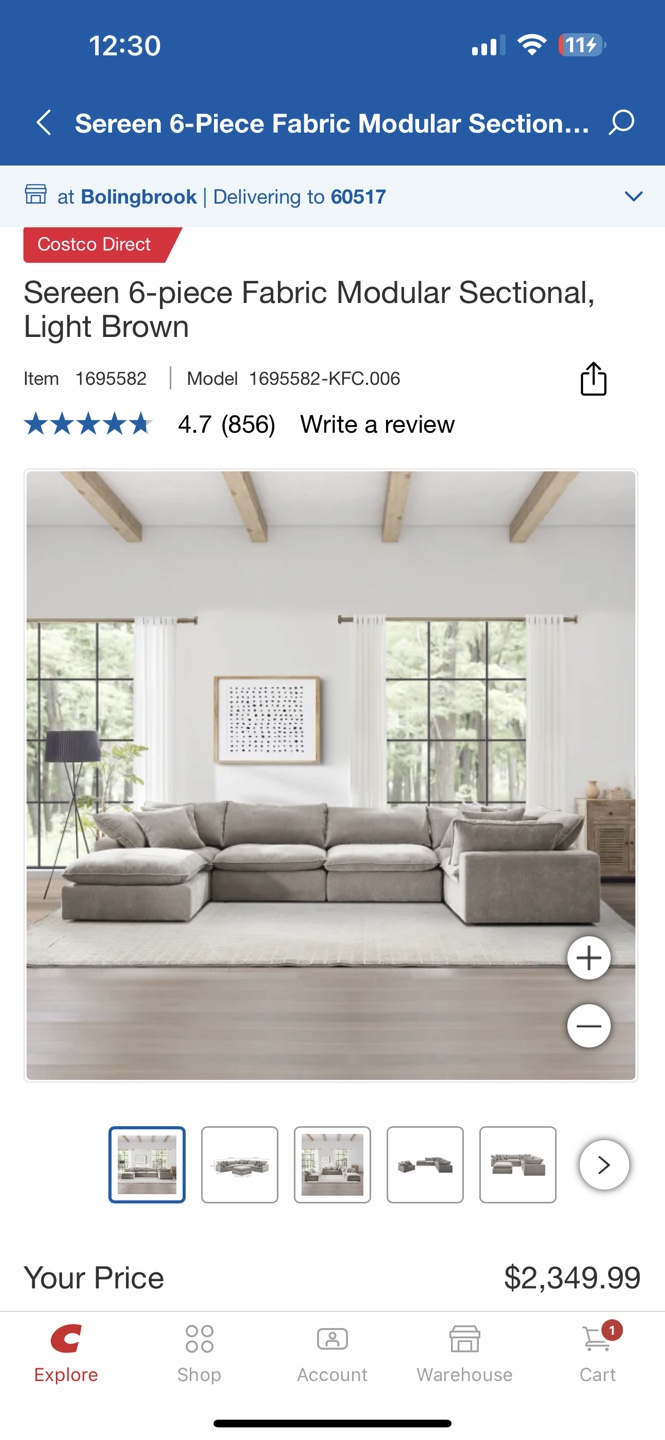 Serena 6-Piece Modular Sectional, Light Brown