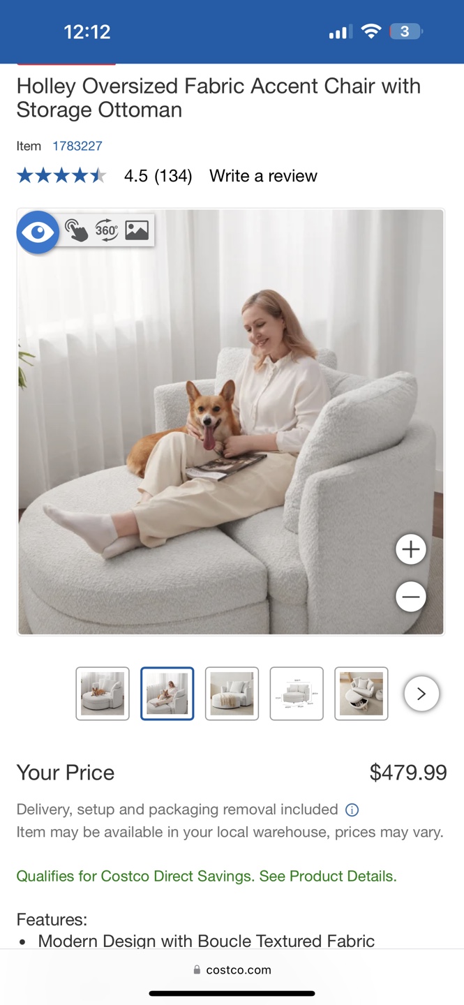 Brand new Chair with Storage Ottoman