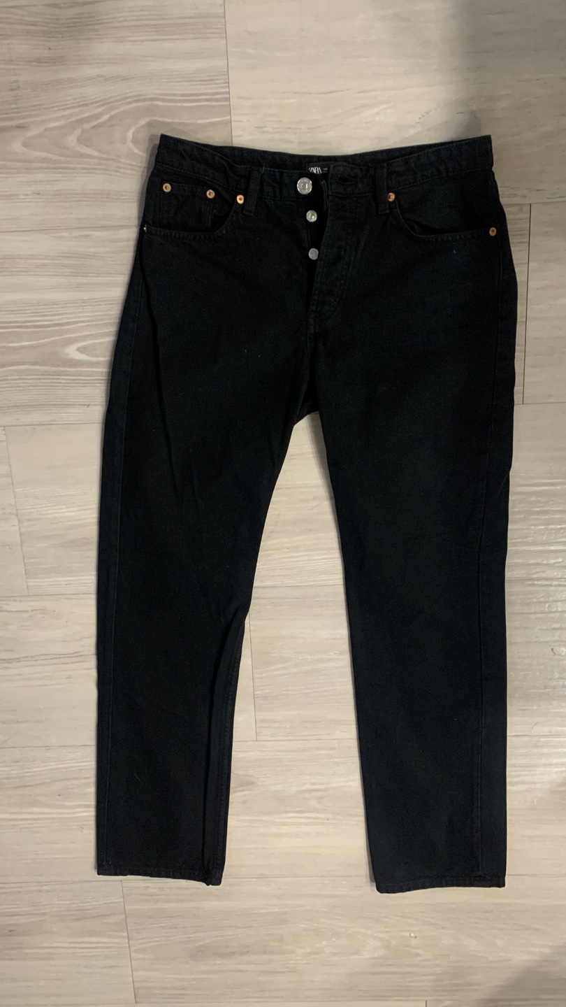 ZARA Black Mid Rise Straight Leg Jeans - photo 4