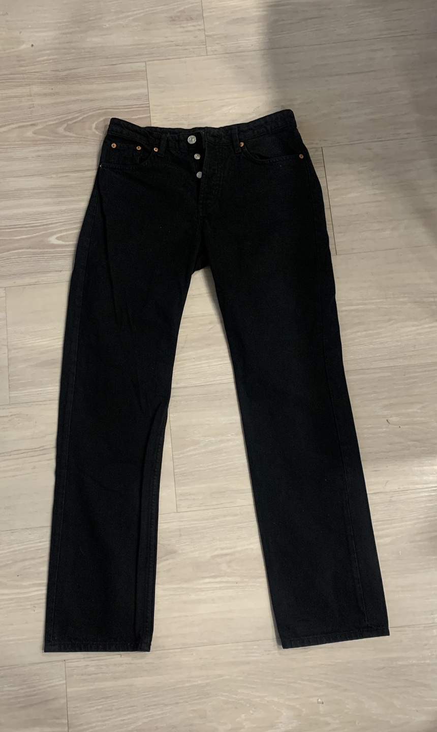 ZARA Black Mid Rise Straight Leg Jeans - photo 2