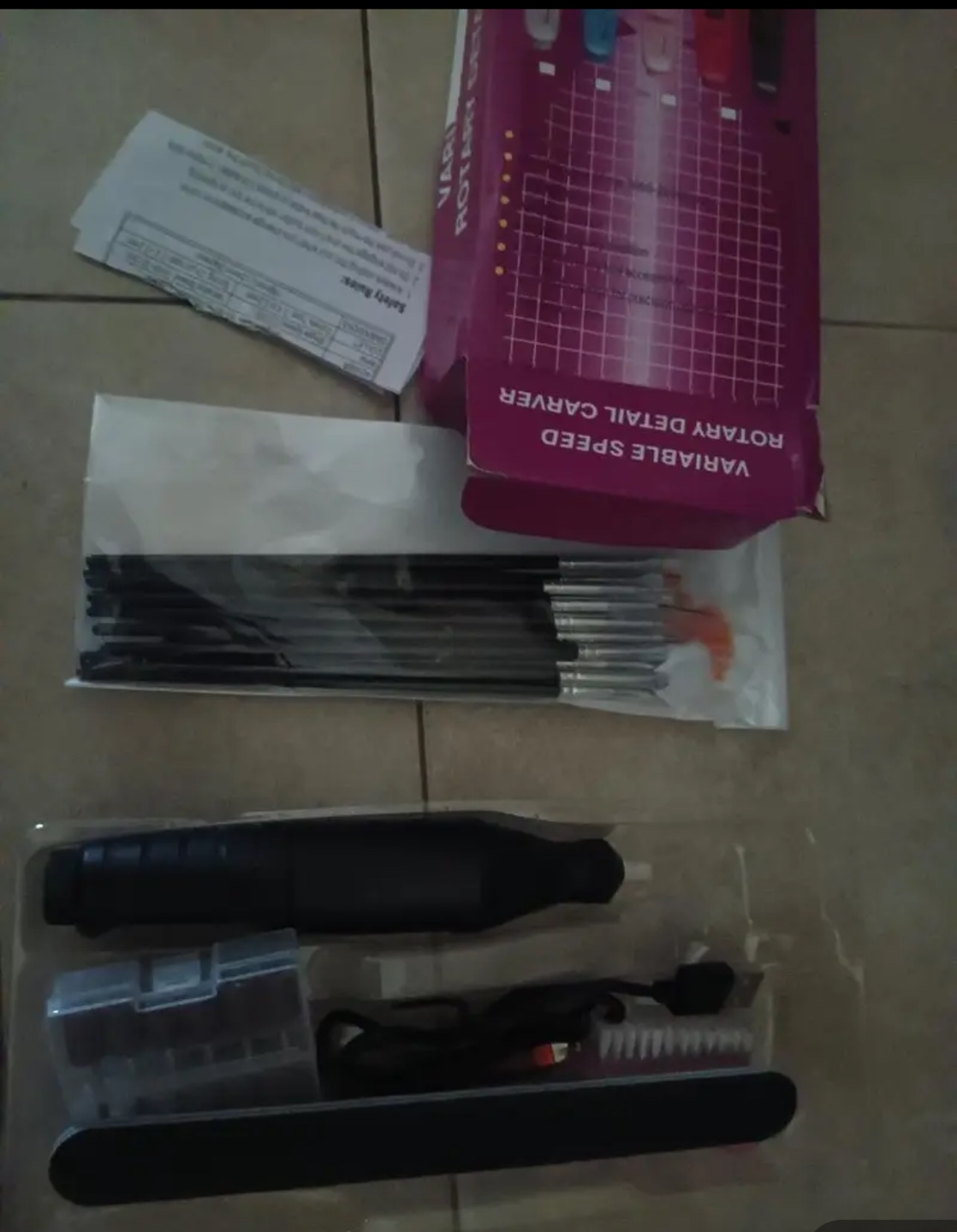 Nail Art Kit: Rotary Detail Carvers, Brushes & Accessories