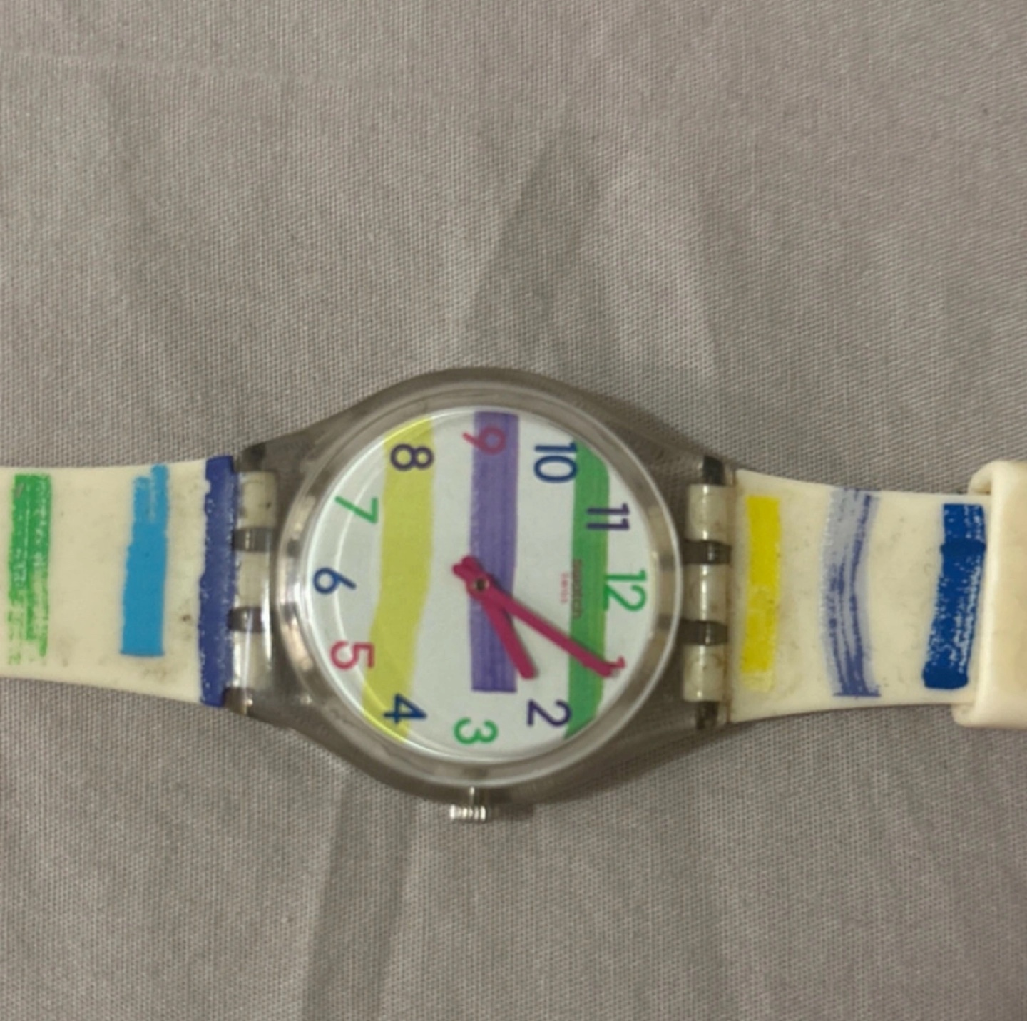 Swatch Watch with Colourful Stripes - photo 2